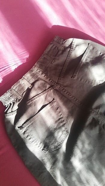 Lacivert yüksek bel şort - Görsel 4