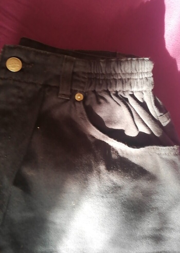 Lacivert yüksek bel şort - Görsel 3