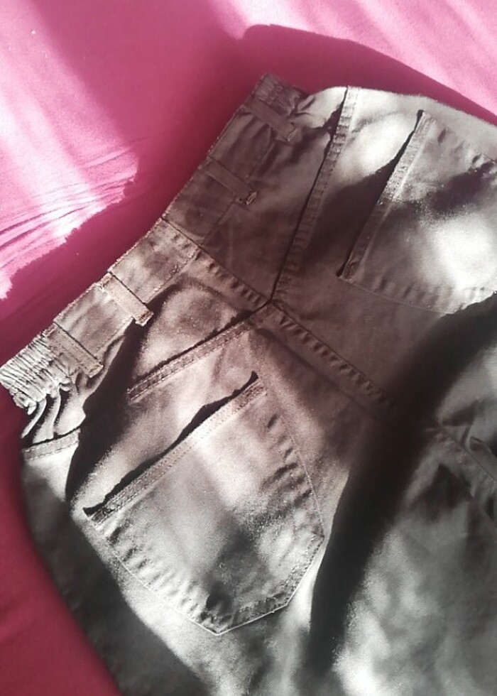 Lacivert yüksek bel şort - Görsel 4