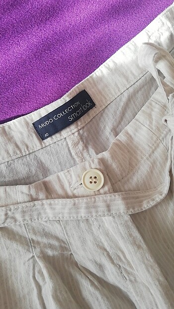 Keten şort - Görsel 3