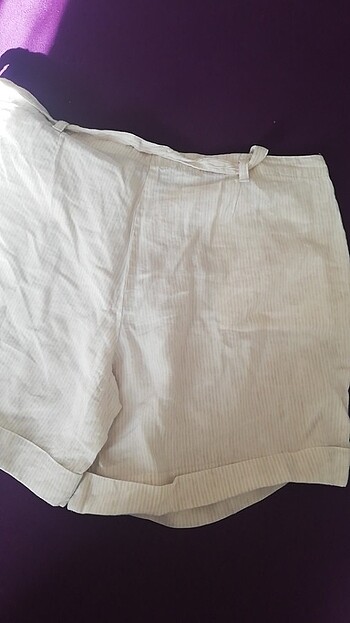 Keten şort - Görsel 5