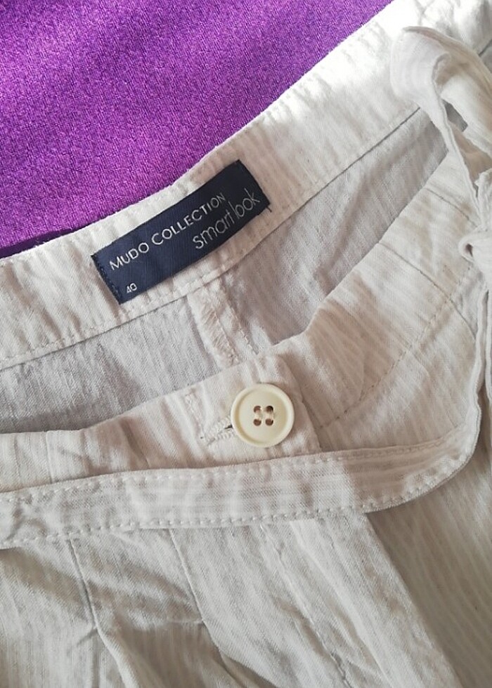 Keten şort - Görsel 3