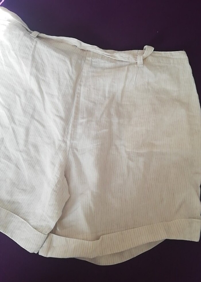 Keten şort - Görsel 5