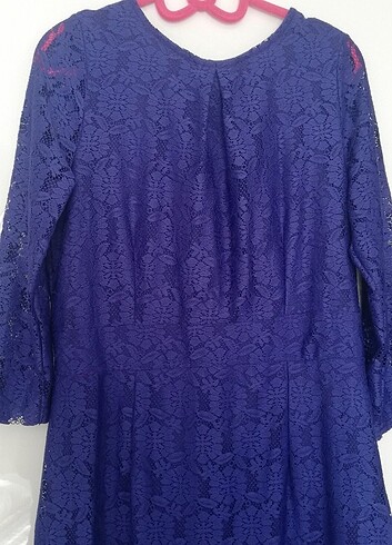 Mor dantel şık elbise  - Görsel 2
