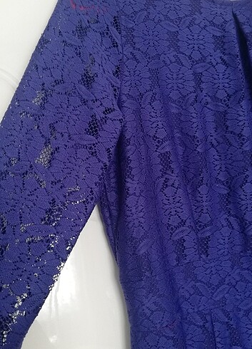 Mor dantel şık elbise  - Görsel 3