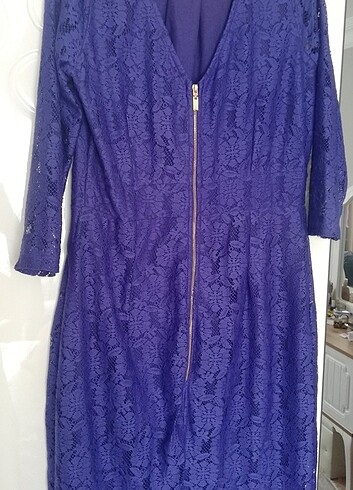 Mor dantel şık elbise  - Görsel 5