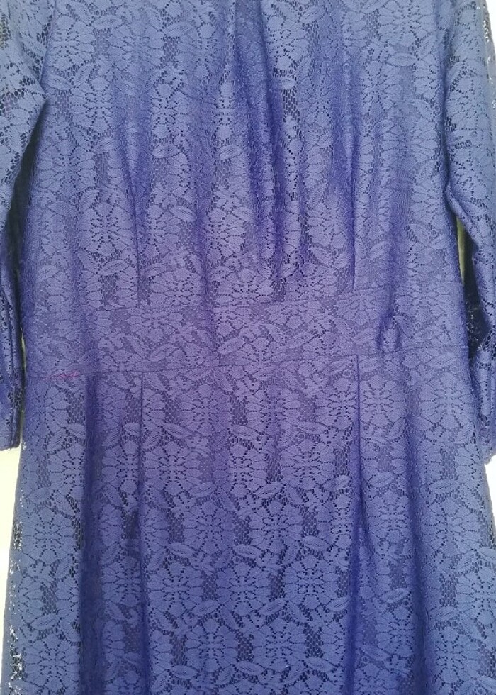 Mor dantel şık elbise  - Görsel 4