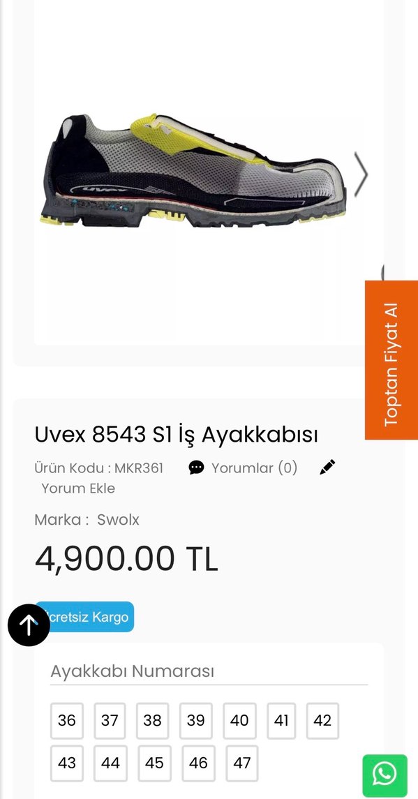 Uvex S1 İş Güvenliği Ayakkabısı Gri 45 - Görsel 2