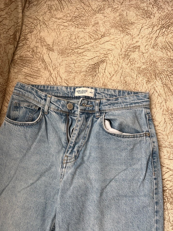 Erkek Açık Mavi Bol Kesim Kot Pantolon - Görsel 3