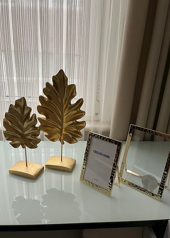 Parlak Altın Renkli Yaprak biblo - Görsel 2