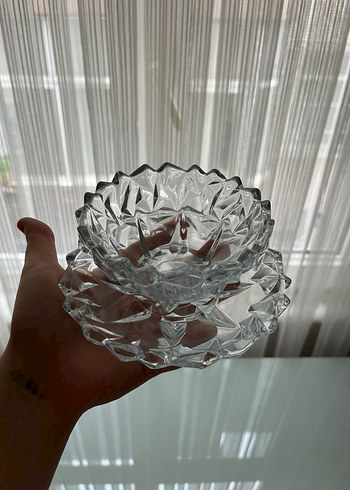 Şeffaf Kristal Desenli Çay Fincanı ve Tabağı - Görsel 4