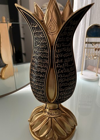 Altın Renkli Yazılı Lale Biblo - Görsel 2