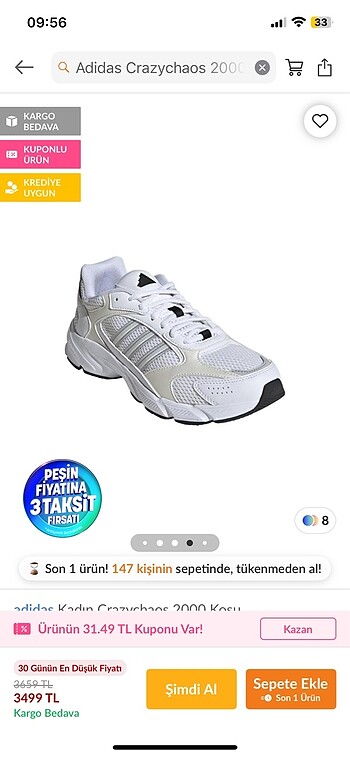Adidas crazychaos spor ayakkabı