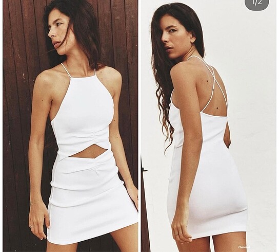 Zara Zara pencere detaylı kısa elbise