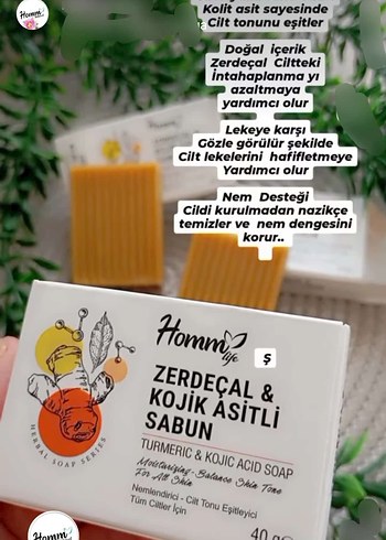 Hommy Life Zerdeçal & Kojik Asitli Sabun 40g - Görsel 2