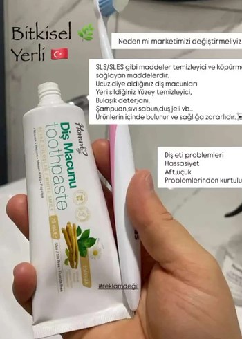 Hammy Diş Macunu 75 ml Beyazlatıcı - Görsel 2