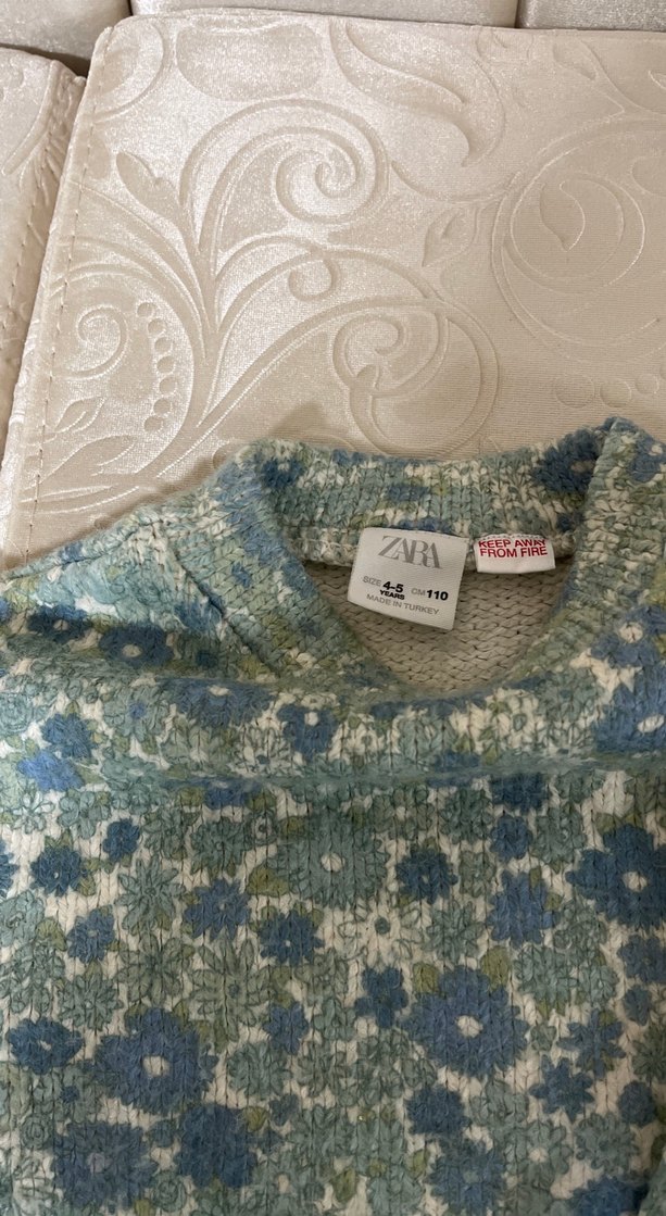 Mavi Nakışlı Bohem çocuk 
Triko Kazak - Görsel 2