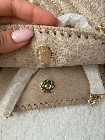 Beden Stella McCartney tiny falabella bej 18 cm