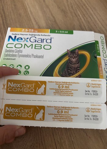 NexGard Combo Kedi İçin 2.5-7.5 kg Damla 3x0.9 ml