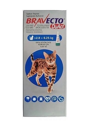 Bravecto DuAct 2.8-6.25 kg Orta Boy Kedi İçin
