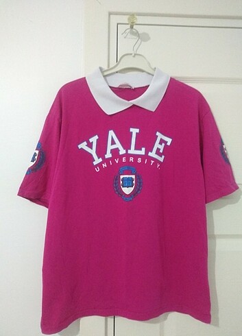 Pembe Gömlek Yaka Oversize T-shirt |M Beden|