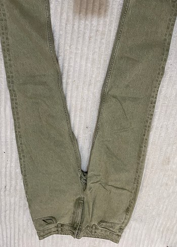 Diğer Kadın Regular Fit Midi Boy Haki Kot Pantolon