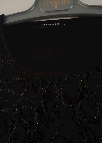 büyük beden 
Siyah Dantel Detaylı Uzun Kollu Gece Elbisesi - Görsel 2