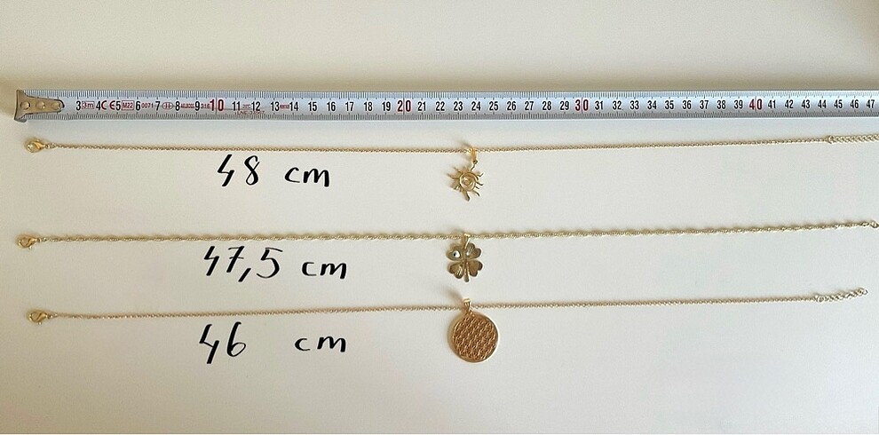 Beden altın Renk 3'LÜ GOLD KOLYE SETİ