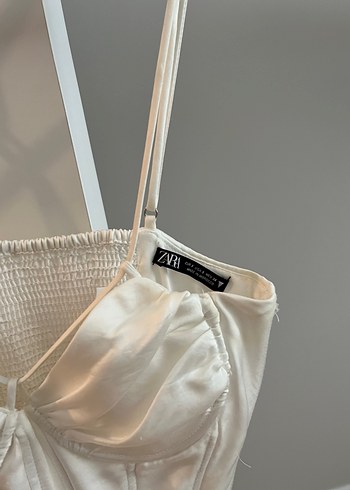 Zara Beyaz Saten Büstiyer - Görsel 2
