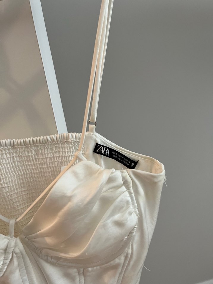 Zara Beyaz Saten Büstiyer - Görsel 2