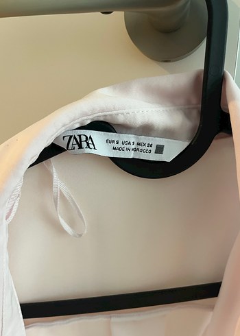 Zara pembe parlak crop gömlek - Görsel 2