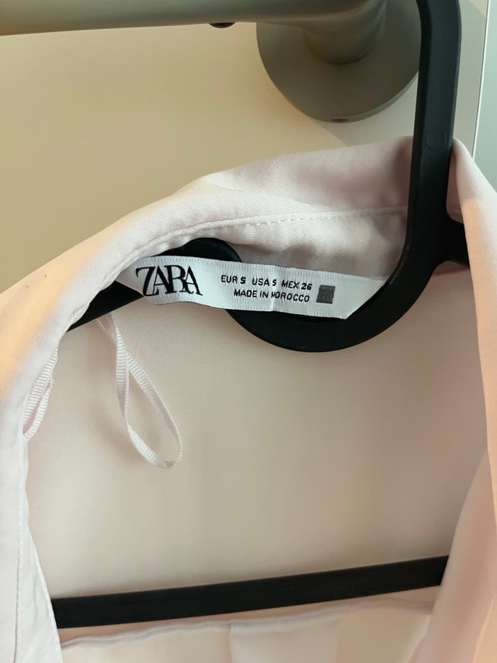 Zara pembe parlak crop gömlek - Görsel 2