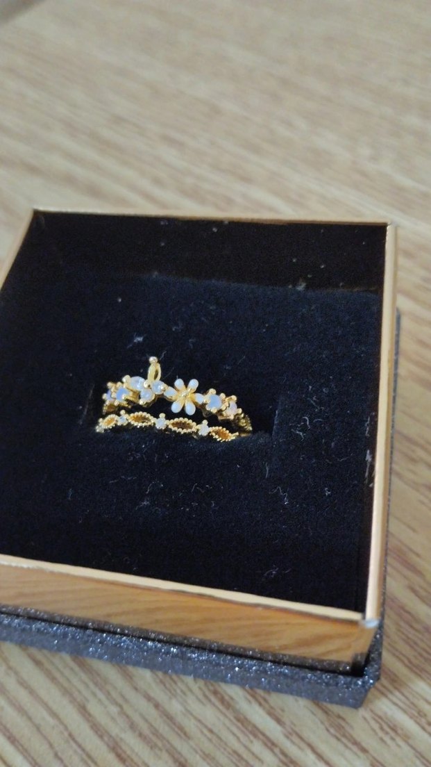 Altın Renkli Çiçek Desenli Kadın Yüzük - Görsel 2