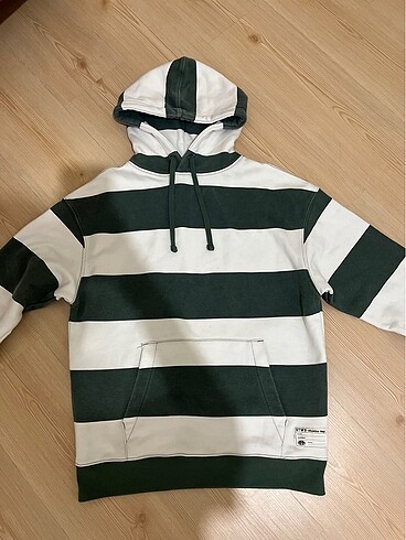 Pull and Bear Pull&Bear Çizgili Kapüşonlu Sweatshirt