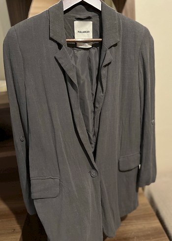 Pull and Bear Pull Bear Kadin Keten Blazer Ceket