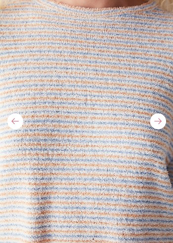 xs Beden çeşitli Renk Penti Cozy Çizgili Sweatshirt Pijama Üstü