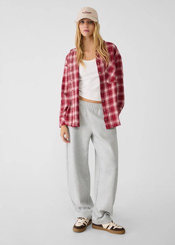 Stradivarius Kareli Oversize Gömlek