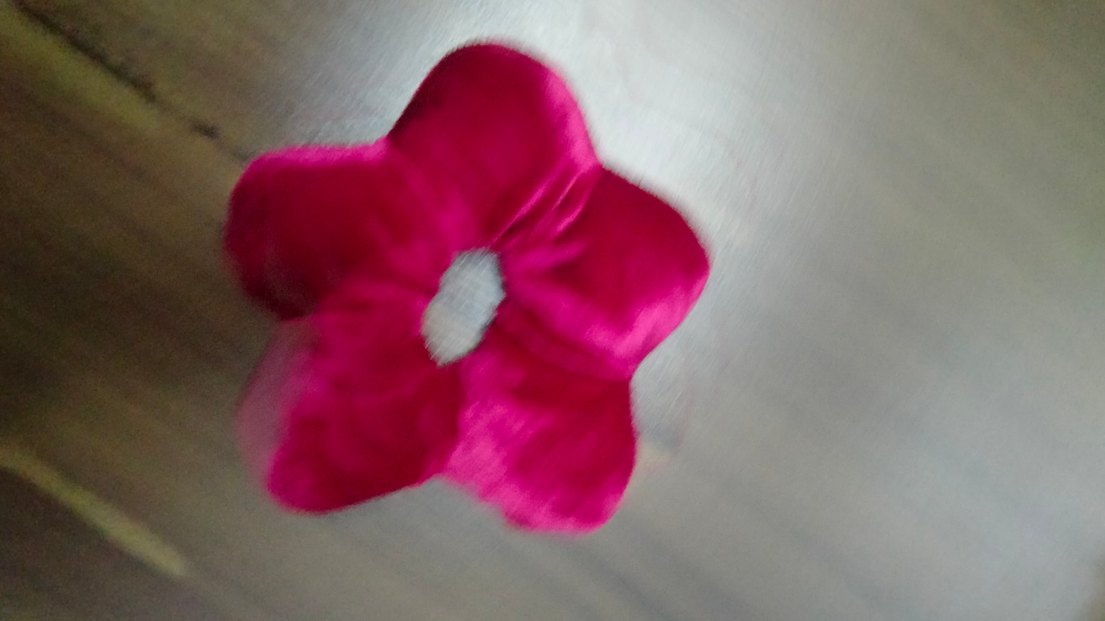 kırmızı Kadife pufuduk dolgulu çiçek Saç Tokası - Görsel 2