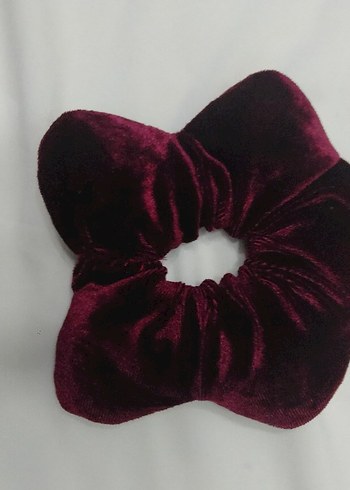 Bordo Kadife Lastikli Saç Tokası - Görsel 3