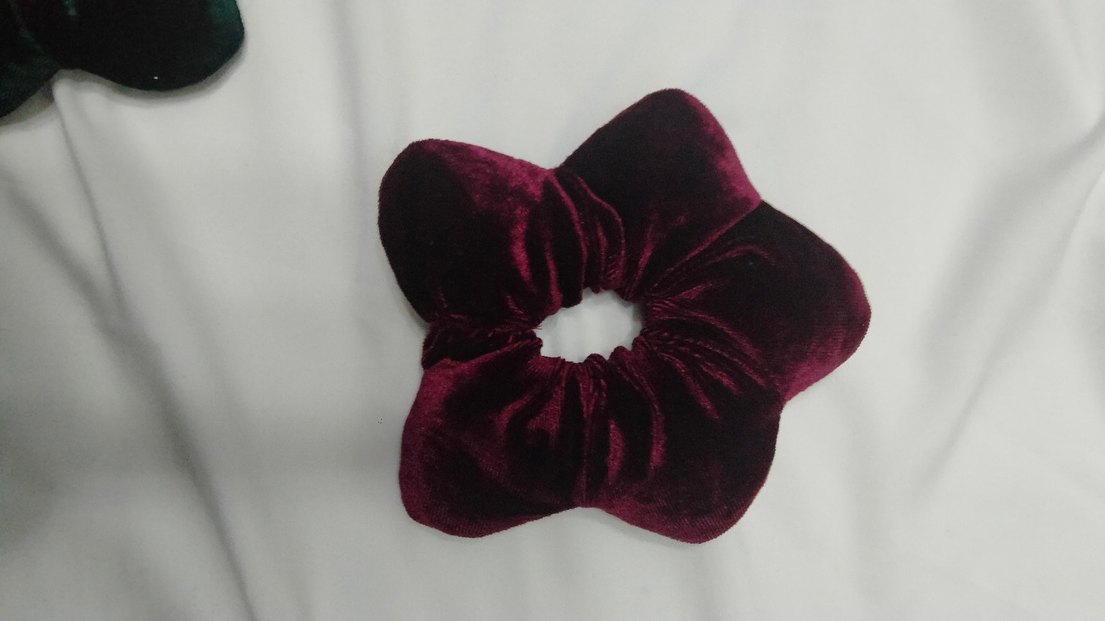 Bordo Kadife Lastikli Saç Tokası - Görsel 3
