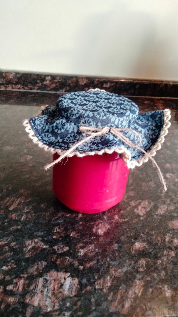 el emeği desenli kumaştan kavanoz kapak örtüsü - Görsel 3