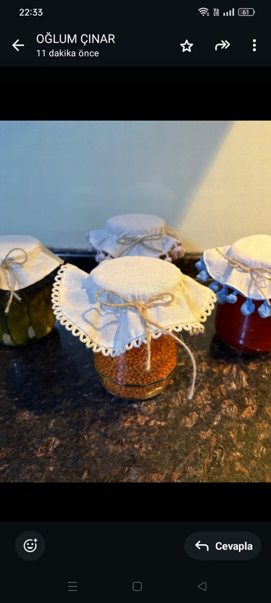 Cam Kavanoz Kapağı Örtüsü - Görsel 5