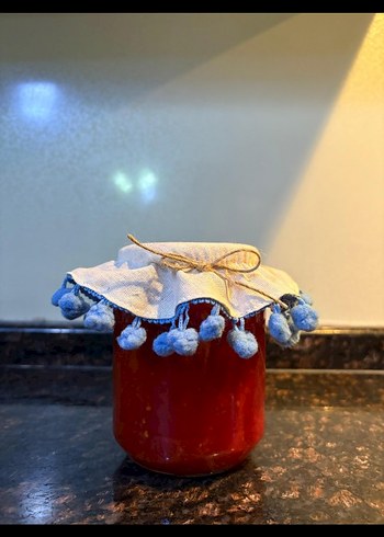 Bohem Tarzı Mavi Püsküllü Kavanoz Kapağı - Görsel 3