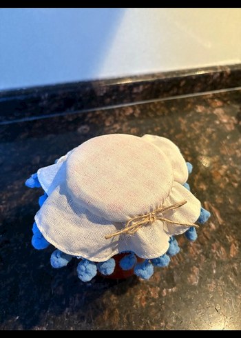 Bohem Tarzı Mavi Püsküllü Kavanoz Kapağı - Görsel 2