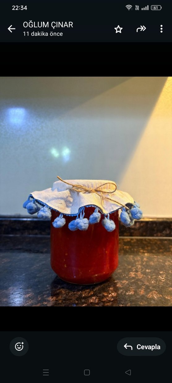 Bohem Tarzı Mavi Püsküllü Kavanoz Kapağı - Görsel 3