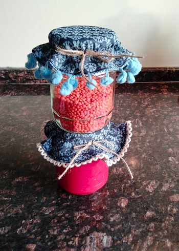 Bohem Tarzı El Yapımı Kumaş kavanoz kapak örtüsü - Görsel 7