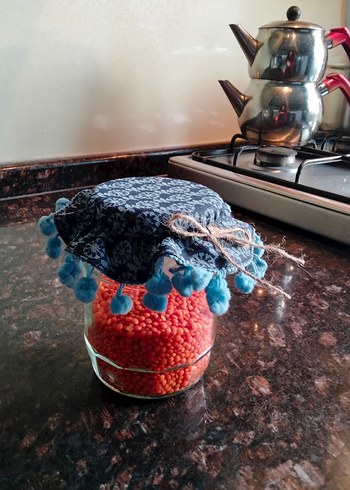 Bohem Tarzı El Yapımı Kumaş kavanoz kapak örtüsü - Görsel 3