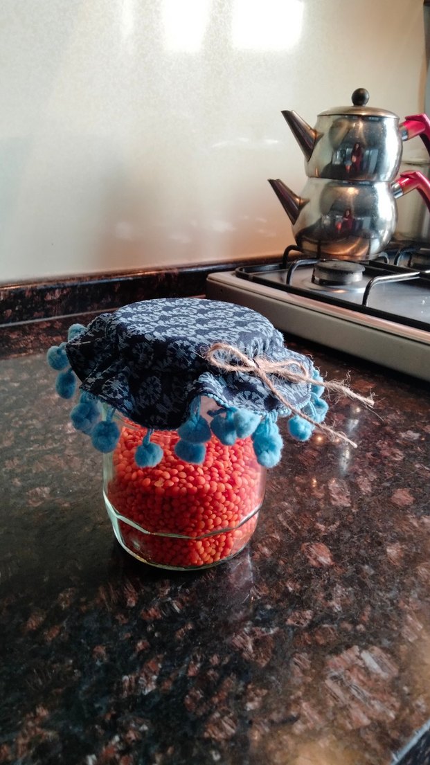 Bohem Tarzı El Yapımı Kumaş kavanoz kapak örtüsü - Görsel 3