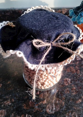 El Yapımı kot Kumaş kavanoz kapak örtüsü - Görsel 3