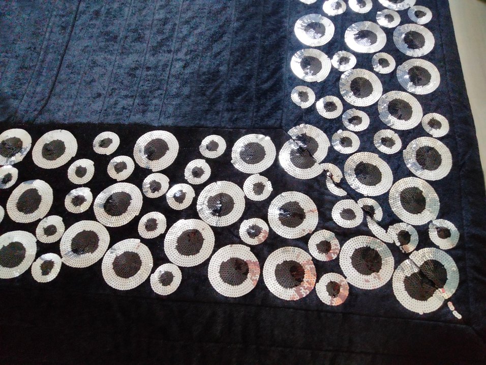 Nakışlı siyah kadife Yatak Örtüsü marka temsilidir - Görsel 5